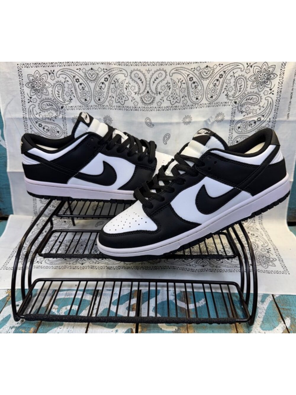 Nike Dunk Low Retro White/Black Panda DD1391-100 Sneakers Shoes Mens Sz 9.5 EUC